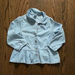 Girls Gap Chambray Peplum Shirt